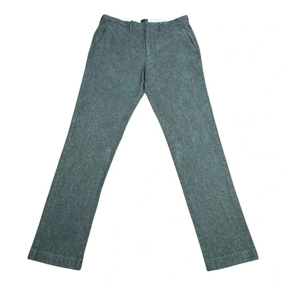 J.Crew Stretch Chinos Mens 31x32 Green Heathered Brushed Cotton Twill Pants